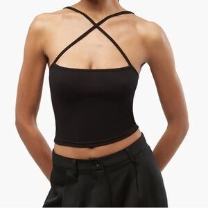 WeWoreWhat Black Strappy Crisscross Tank Top NEW